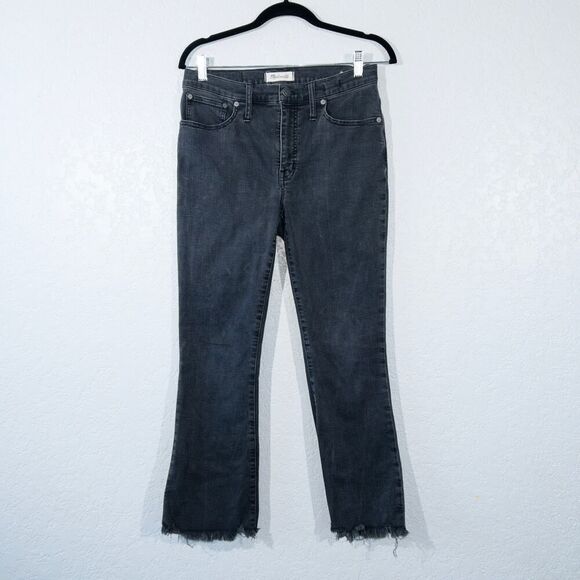 Madewell Berkeley Black Cali Chewed Hem Demi-Boot Jeans Size 28‎ - Picture 2 of 10